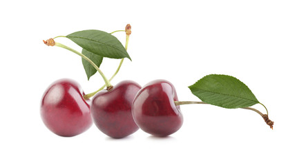 Cherries isolated on white