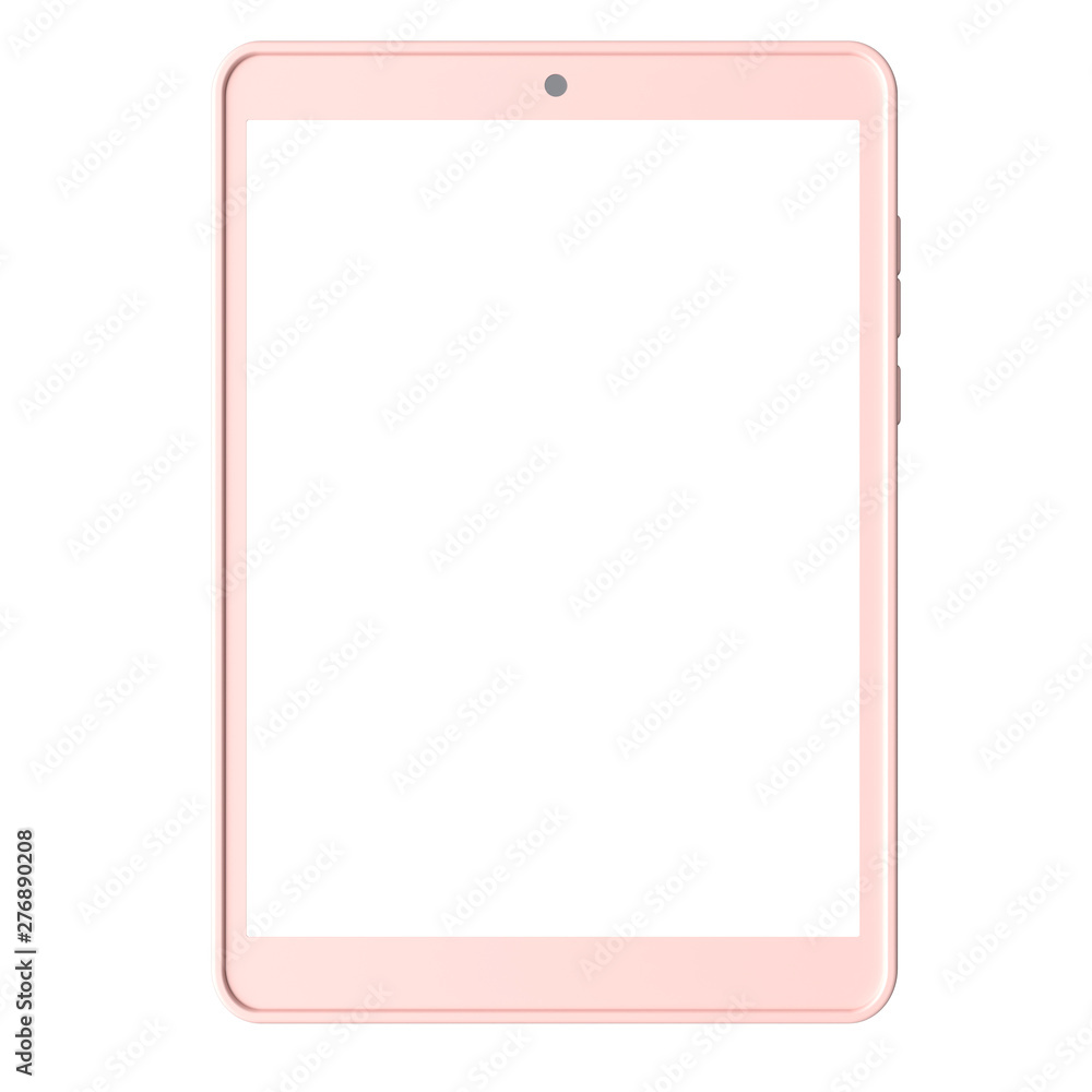 Aufkleber pink tablet computer. 3d rendering
