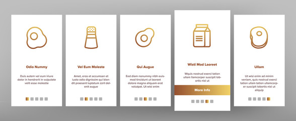 Food Line Icon Set Vector. Onboarding Mobile App Page Screen Home Kitchen Breakfast Food Icons. Menu Pictogram. Fesh Eating Element. Outline Web Illustration