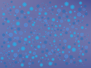 Winter blue background with snowflakes. Vector illustration.