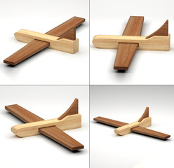 3DIllustration- 3D Rendering of wooden toys 