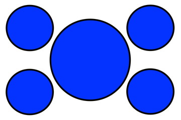 Blue Circular Banners, Black Border and White Background. Use for Illustration purpose, background, website, businesses, presentations, Product Promotions.. Empty Circles for Text, Data Placement.