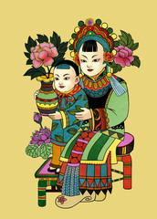 illustration of traditional Chinese Pattern and Drawing