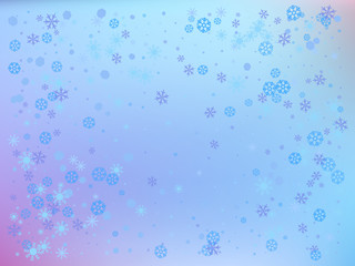 Winter blue background with snowflakes. Vector illustration.