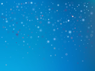Winter blue background with snowflakes. Vector illustration. 