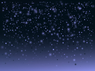 Winter dark blue background with snowflakes. Vector illustration.