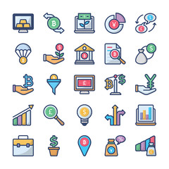 Investments And Finance Icons Collection 