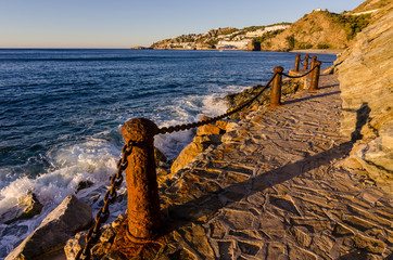 Naklejka premium Beautiful Sunrise on the beaches of Almuñecar, core of the Costa Tropical (Granada) Spain