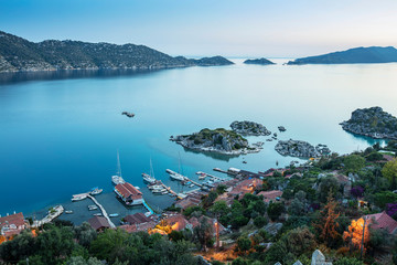 Kalekoy view in Kekova Gulf. Kekova is populer tourist destination in Turkey.