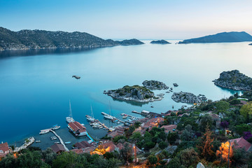 Kalekoy view in Kekova Gulf. Kekova is populer tourist destination in Turkey.
