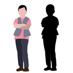  silhouette of a child and a boy in a flat style