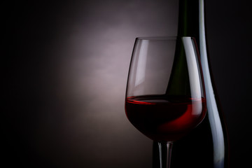 Red wine in a glass.