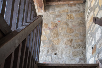Fototapeta na wymiar Stairs on Medieval fortress in Smederevo, Serbia, on coast of Danube river.