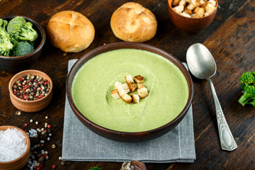 vegetable cream soup in a plate
