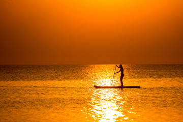 romantic summer sun setting 