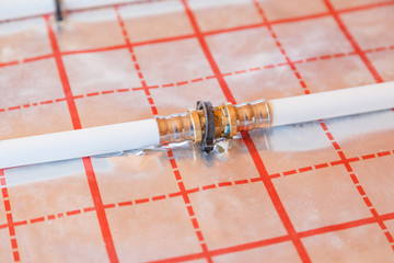 How tp fix drilled pipe,Heating pipe press connection. Plumbing coupling.