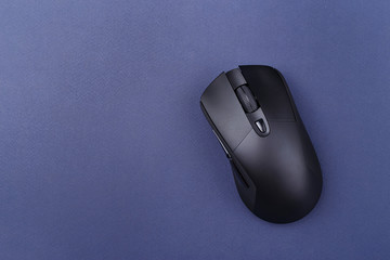 computer mouse on blue background