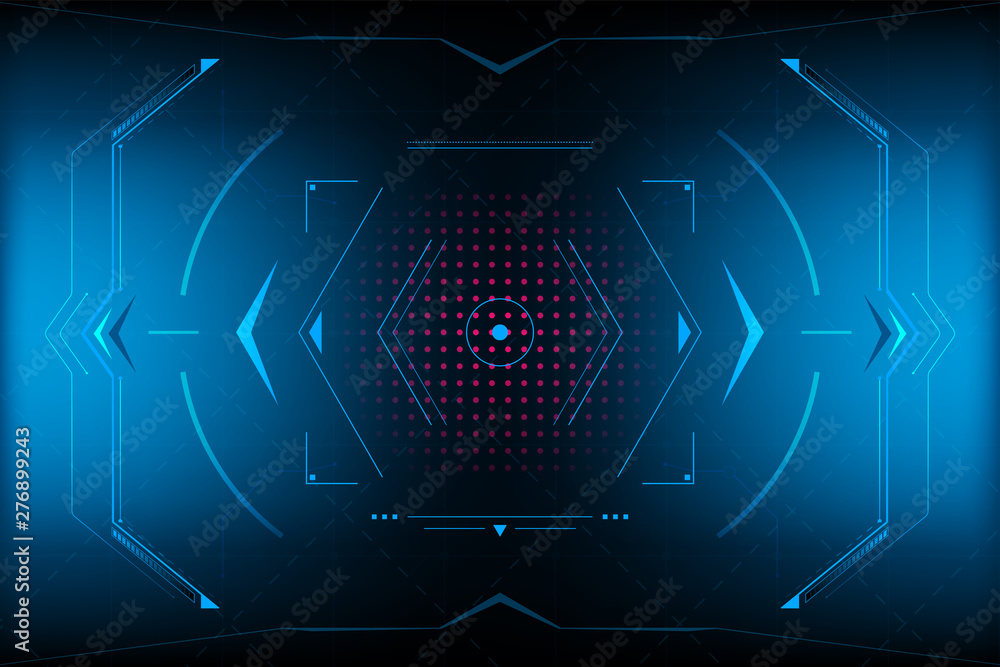 Poster hud panel vr user interface.futuristic concept.vector and illustration