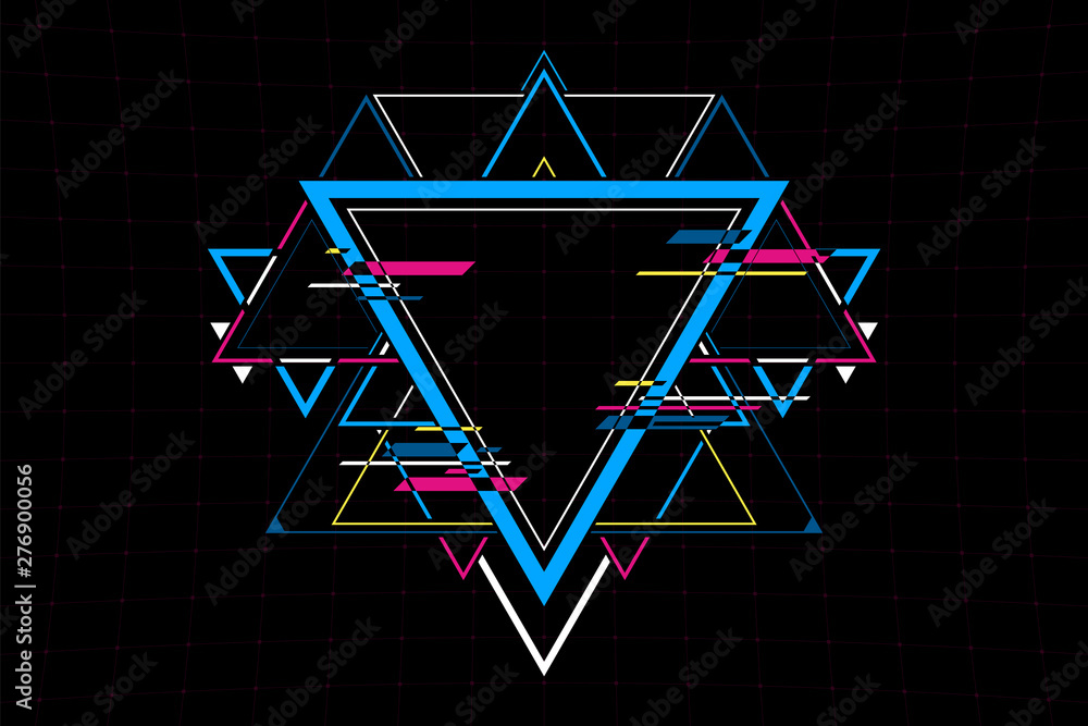 Aufkleber abstract futuristic triangle shape connection.future concept.vector and illustration