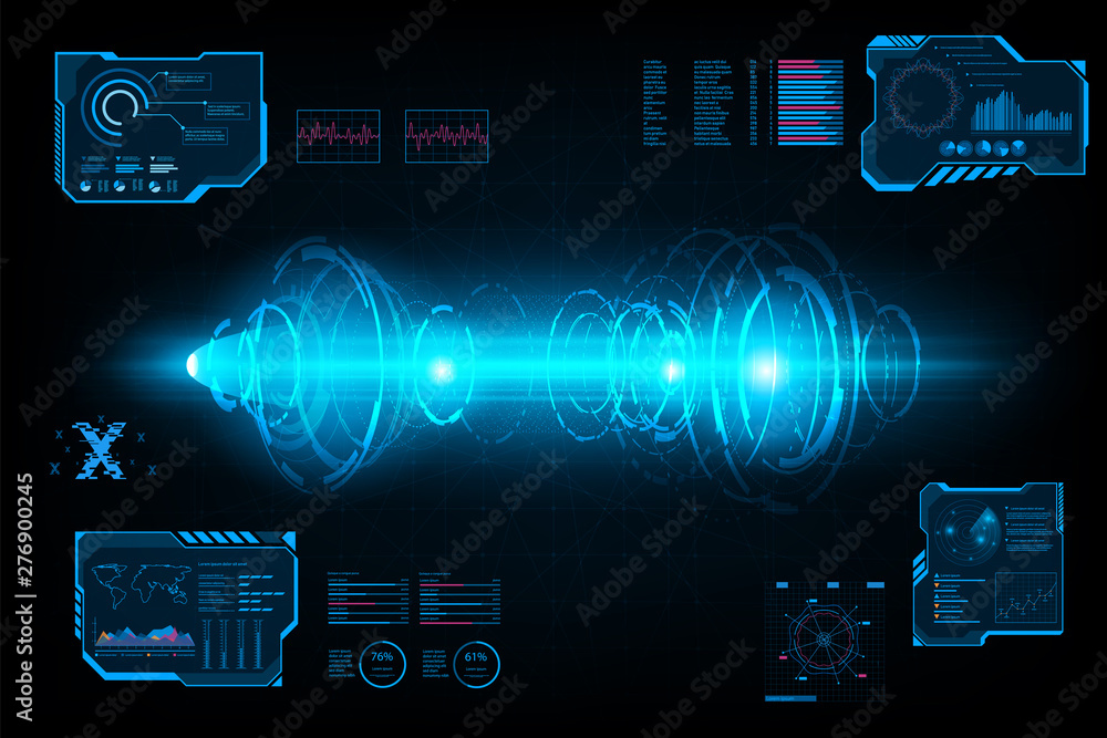 Poster abstract futuristic system circle tunnel.future concept.vector and illustration