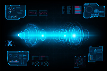 Abstract futuristic system circle tunnel.Future concept.vector and illustration