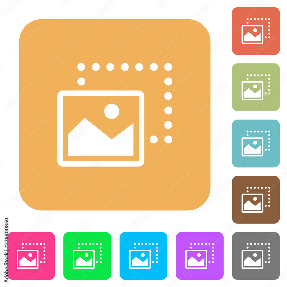Poster drag image to bottom left rounded square flat icons