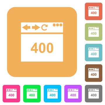 Browser 400 Bad Request rounded square flat icons