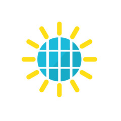 solar panels icon- vector illustration