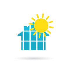 solar panels icon- vector illustration