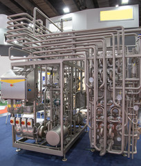 Tubular Aseptic UHT Pasteurizer with Vacuum Deaerator. Food industry