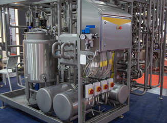 Tubular Aseptic UHT Pasteurizer with Vacuum Deaerator. Food industry