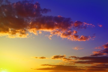Obraz premium wonderful vivid sunset or sunrise clouds in the sky for using in design as background.