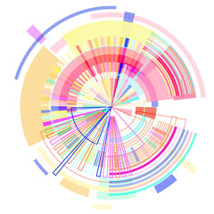 Fototapeta premium Disk of colored geometric shapes