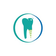 Dental implant logo Template vector illustration icon design