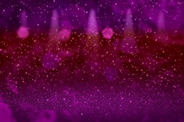 cute shiny glitter lights defocused stage spotlights bokeh abstract background with sparks fly, festal mockup texture with blank space for your content