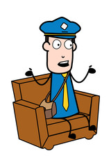 Ignoring - Retro Postman Cartoon Courier Guy Vector Illustration