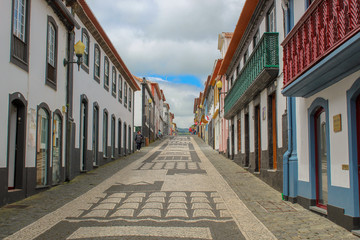 Fototapeta premium street in old town of Azores Portugal