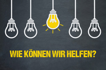Naklejka premium Wie können wir helfen?