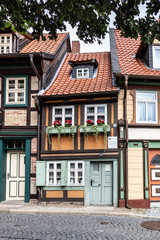 Fototapeta na wymiar The smalest half-timbered house in Wernigerode (Harz)
