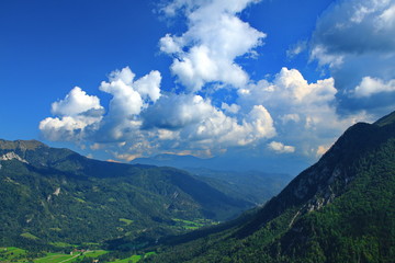 Fototapeta na wymiar Green Slovenian Alps in the summer