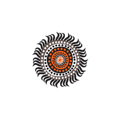 Aboriginal art dots painting icon logo design