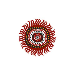 Aboriginal art dots painting icon logo design