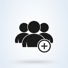 Add and Plus Group. Simple vector modern icon design illustration.