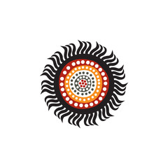 Aboriginal art dots painting icon logo design