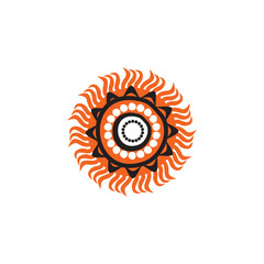 Aboriginal art dots painting icon logo design