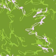 Spring UFO camouflage of various shades of green and pink colors
