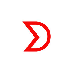D letter initial logo design vector template