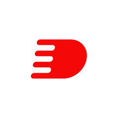 D letter initial logo design vector template