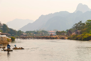Vang Vieng with the river, Laos
