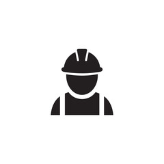 Construction worker icon on white